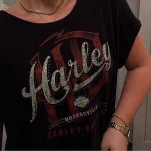Harley-Davidson Bedazzled Black Graphic Tee